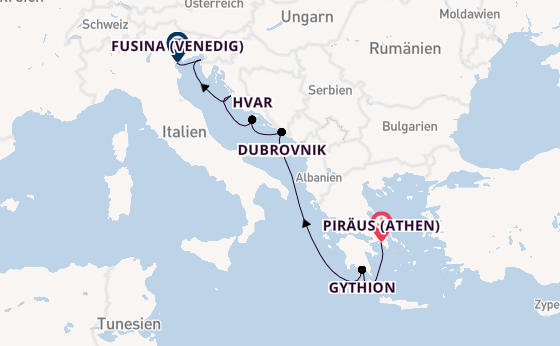 Östliches Mittelmeer ab Piräus (Athen), Griechenland auf der Seabourn Quest