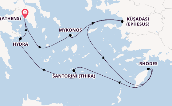 Eastern Mediterranean from United Kingdom with the Celebrity Infinity