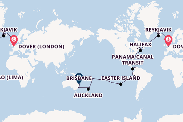 World Cruise Liner - London to Brisbane