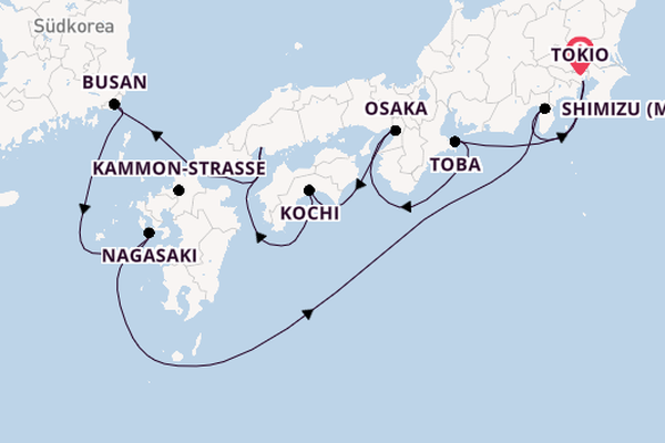 Japan ab Tokio, Japan auf der Diamond Princess