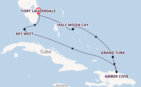 Caribbean vanaf Fort Lauderdale, Verenigde Staten met de Nieuw Amsterdam