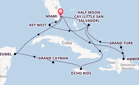 Caribbean from Miami, Florida with the Zuiderdam
