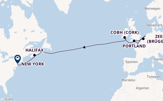 Transatlantik ab Southampton, Großbritannien auf der Norwegian Prima
