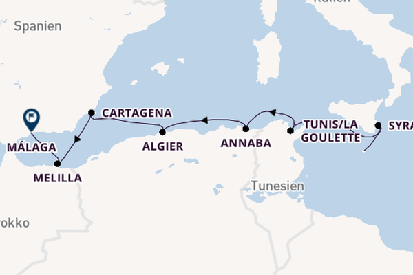 Mittelmeer ab La Valletta, Malta auf der Le Lapérouse