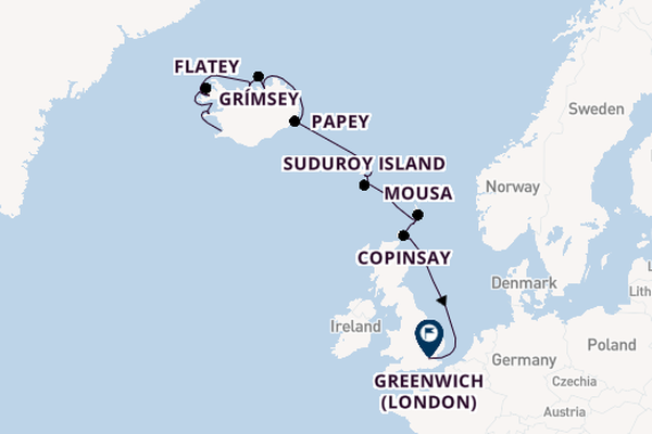 United Kingdom from Reykjavik, Iceland with the Seabourn Venture