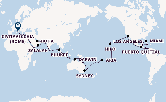 Wereldreizen vanaf Miami, Verenigde Staten met de Seven Seas Splendor