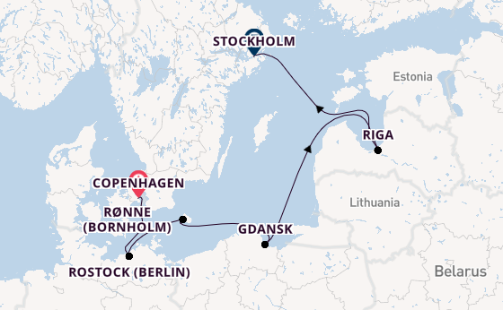 Baltic Sea from Copenhagen, Denmark with the Seven Seas Grandeur