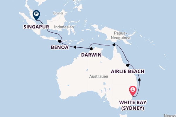 Südostasien ab White Bay (Sydney), Australien auf der Carnival Adventure