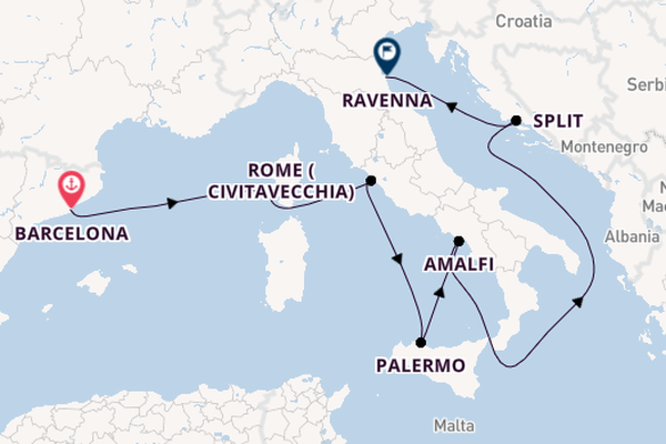 Corsica, Italy & Croatian Charms With Salou Stay