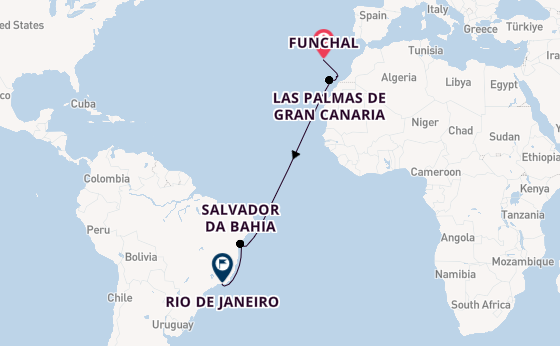 Canary Islands from Funchal, Madeira, Portugal with the MSC Virtuosa