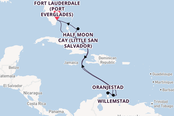 Caribbean from Fort Lauderdale (Port Everglades), Florida with the Eurodam