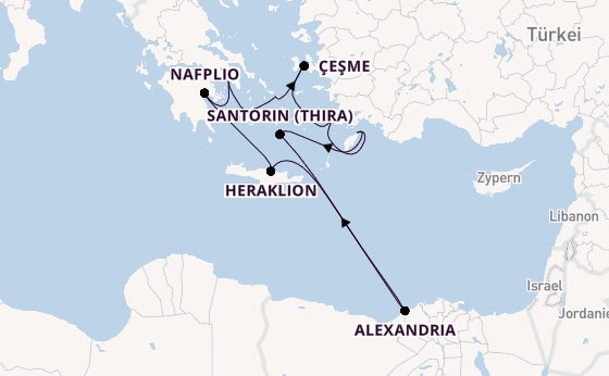 Östliches Mittelmeer ab Piräus (Athen), Griechenland auf der Silver Nova
