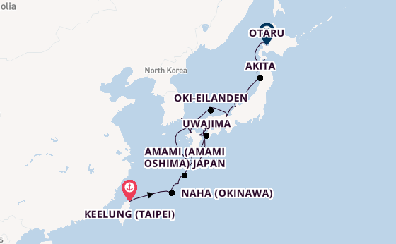 Japan vanaf Keelung (Taipei), Taiwan met de HANSEATIC spirit