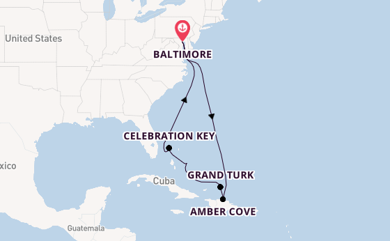 Caribbean vanaf Baltimore, Verenigde Staten met de Carnival Pride