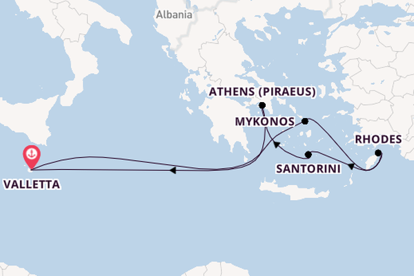 Mediterranean Sea from Valletta, Malta with the Azura