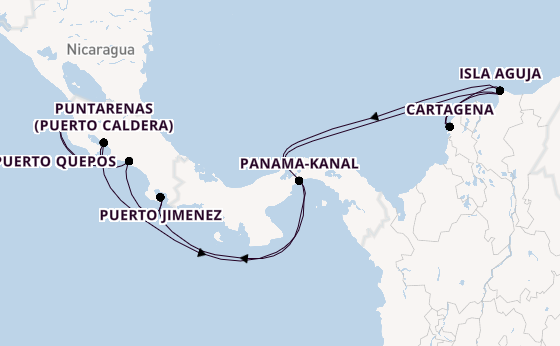 Mittelamerika ab Colón, Panama auf der EUROPA