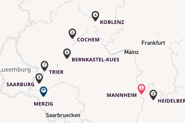 Rhein ab Mannheim, Deutschland auf der KATHARINA VON BORA