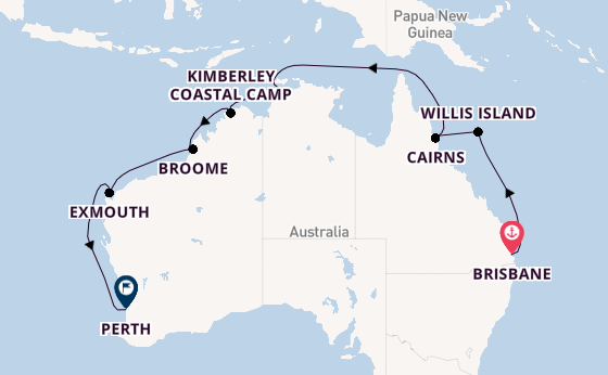 Australië vanaf Brisbane, Australië met de Sapphire Princess