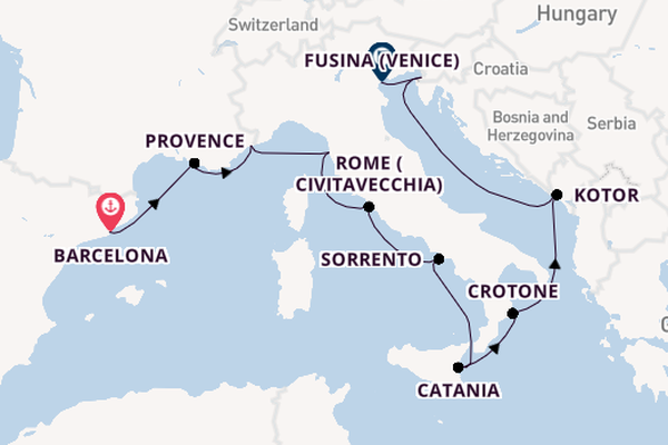 Western Mediterranean from Barcelona, Spain with the Azamara Quest