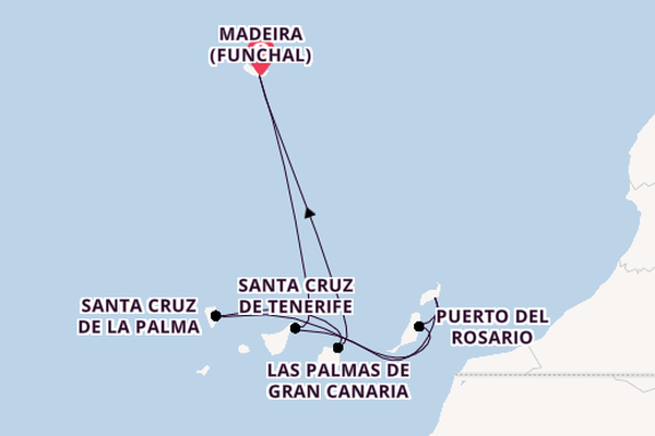 Canary Islands from Madeira (Funchal), Azores, Portugal with the MSC Musica