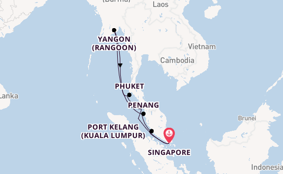 Zuidoost-Azië vanaf Singapore, Singapore met de Azamara Pursuit