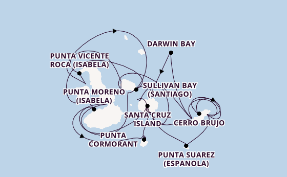 Galapagos Islands from San Cristobal Island, Galapagos, Ecuador with the Silver Origin