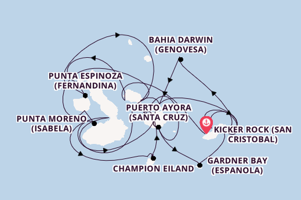 Galapagos Eilanden vanaf Kicker Rock (San Cristobal), Galapagos Eilanden met de Silver Origin