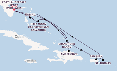 Caribbean from Fort Lauderdale (Port Everglades), Florida, USA with the Nieuw Statendam