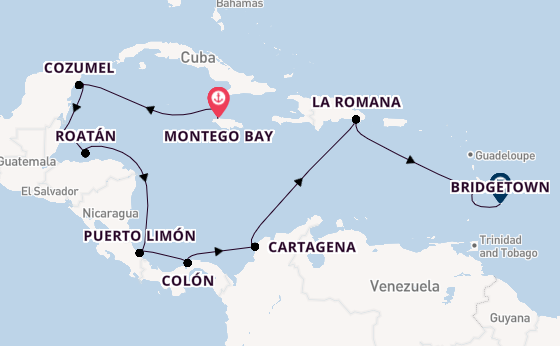 Caribbean vanaf Montego Bay met de Mein Schiff 1