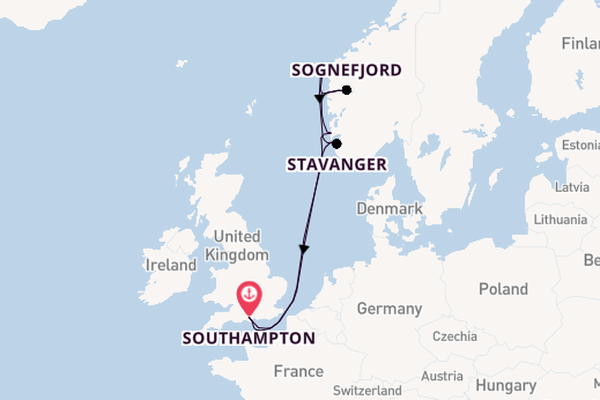 Norway from Southampton, England with the Sky Princess 