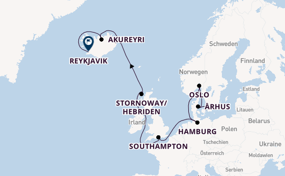 Britische Inseln ab Kopenhagen, Dänemark auf der EXPLORA IV