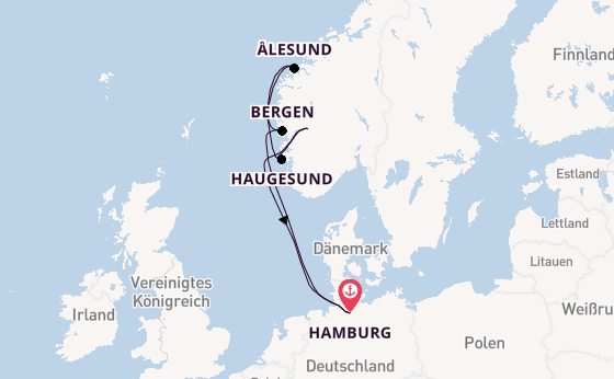 Norwegen ab Hamburg auf AIDAluna