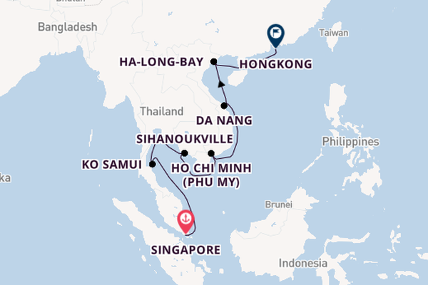 Zuidoost-Azië vanaf Singapore, Singapore met de Westerdam