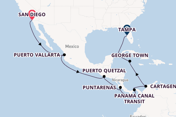 Central America from San Diego, California, USA with the Serenade of the Seas