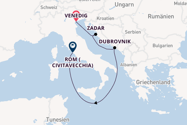 Mittelmeer ab Venedig, Italien auf der MSC Armonia 