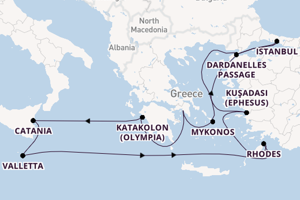 Mediterranean from Piraeus (Athens), Greece with the Nieuw Statendam