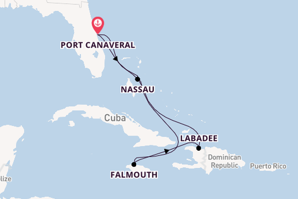 Caribbean from Port Canaveral, Florida, USA with the Adventure of the Seas