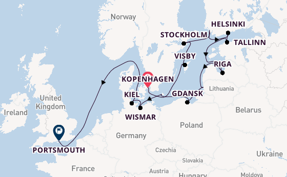 Engeland vanaf Kopenhagen, Denemarken met de Azamara Quest