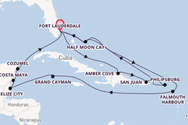 Cruise in 19 dagen naar Fort Lauderdale met Holland America Line