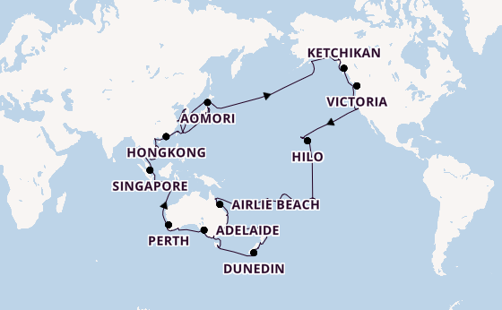 Transpacifisch vanaf San Francisco, Verenigde Staten met de Seven Seas Splendor