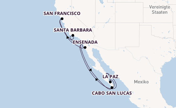 USA Westküste ab San Diego, USA auf der Koningsdam
