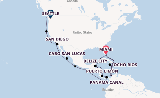 Central America from Miami, Florida, USA with the MSC Poesia