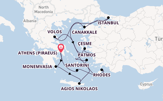Eastern Mediterranean from Athens (Piraeus), Greece with the Seabourn Ovation 