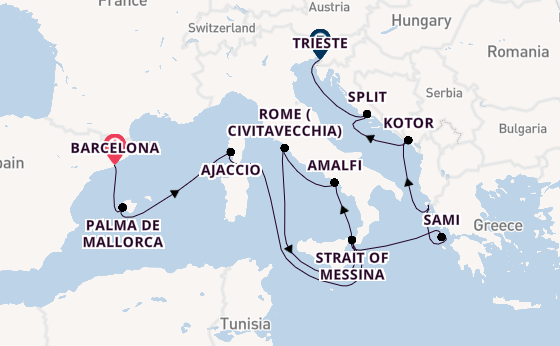 Mediterranean from Barcelona, Spain with the Queen Victoria