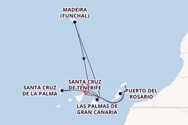 Canary Islands from Santa Cruz de Tenerife, Spain with the MSC Musica