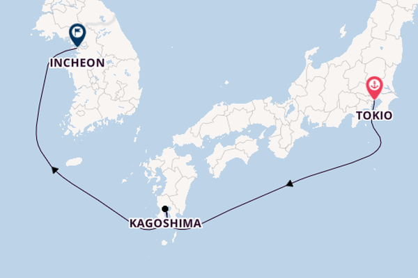Japan vanaf Tokio, Japan met de MSC Bellissima