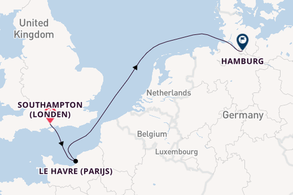 Engeland vanaf Southampton (Londen), Engeland met de Queen Mary 2