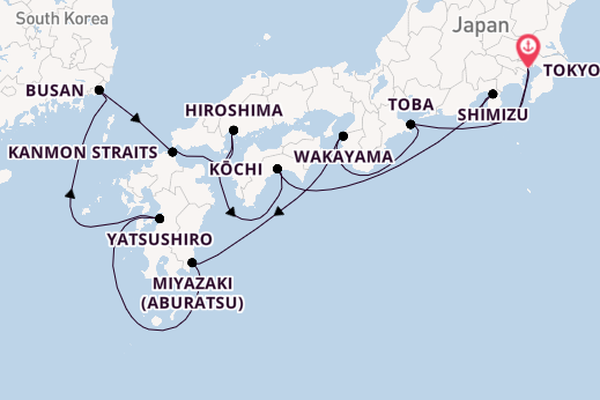 Japan from Tokyo, Japan with the Sapphire Princess