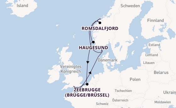 Norwegen ab Southampton, Großbritannien auf der Arcadia