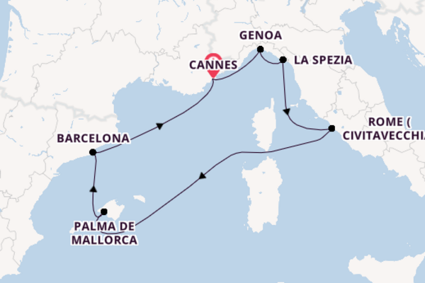 Western Mediterranean From Cannes with the MSC Seaview